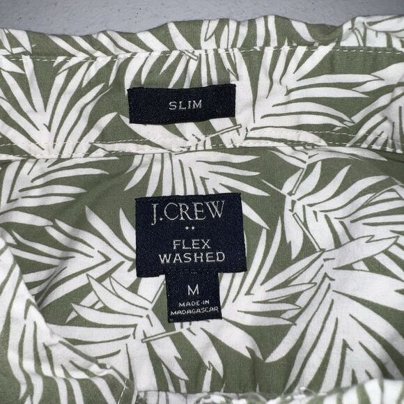 J Crew Flex Washed Palm Floral Tropical Button Shirt Mens Medium Slim Fit - Picture 4 of 6